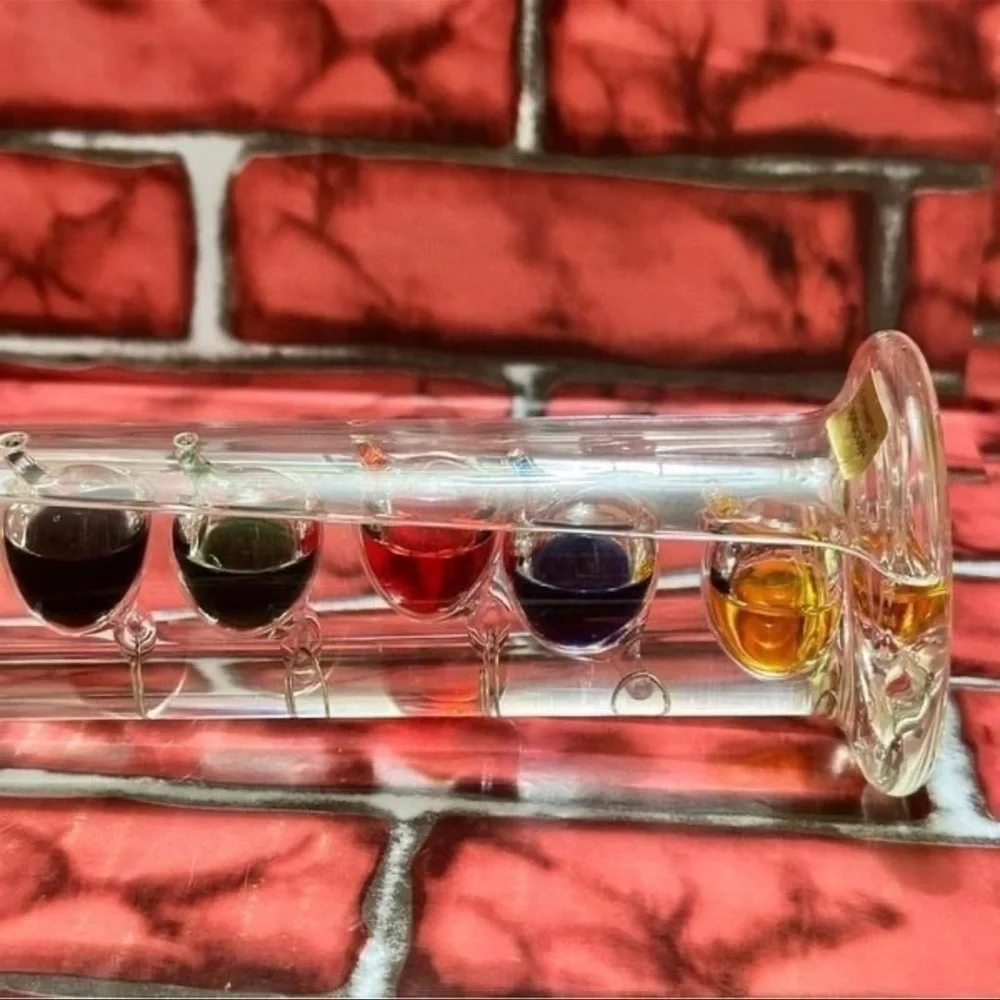 Glass Galileo Thermometer with Colorful Spheres